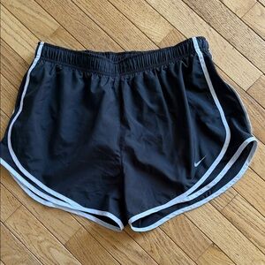 Nike Women's Dark Grey Shorts with White Trim